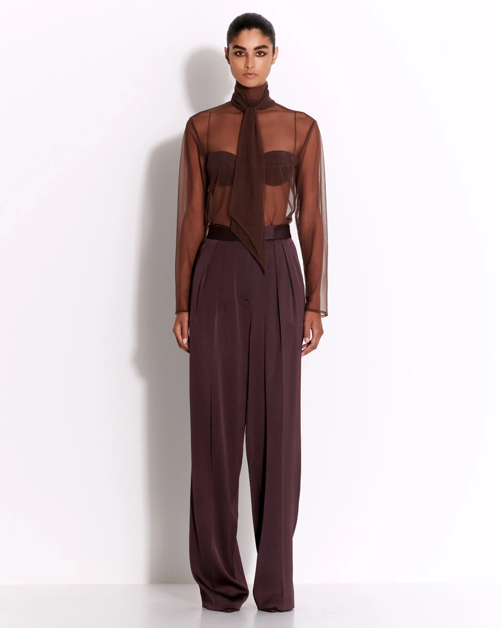 Bow Shirt in Fine Mesh