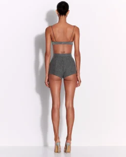 Bra Top in Wool Pinstripe