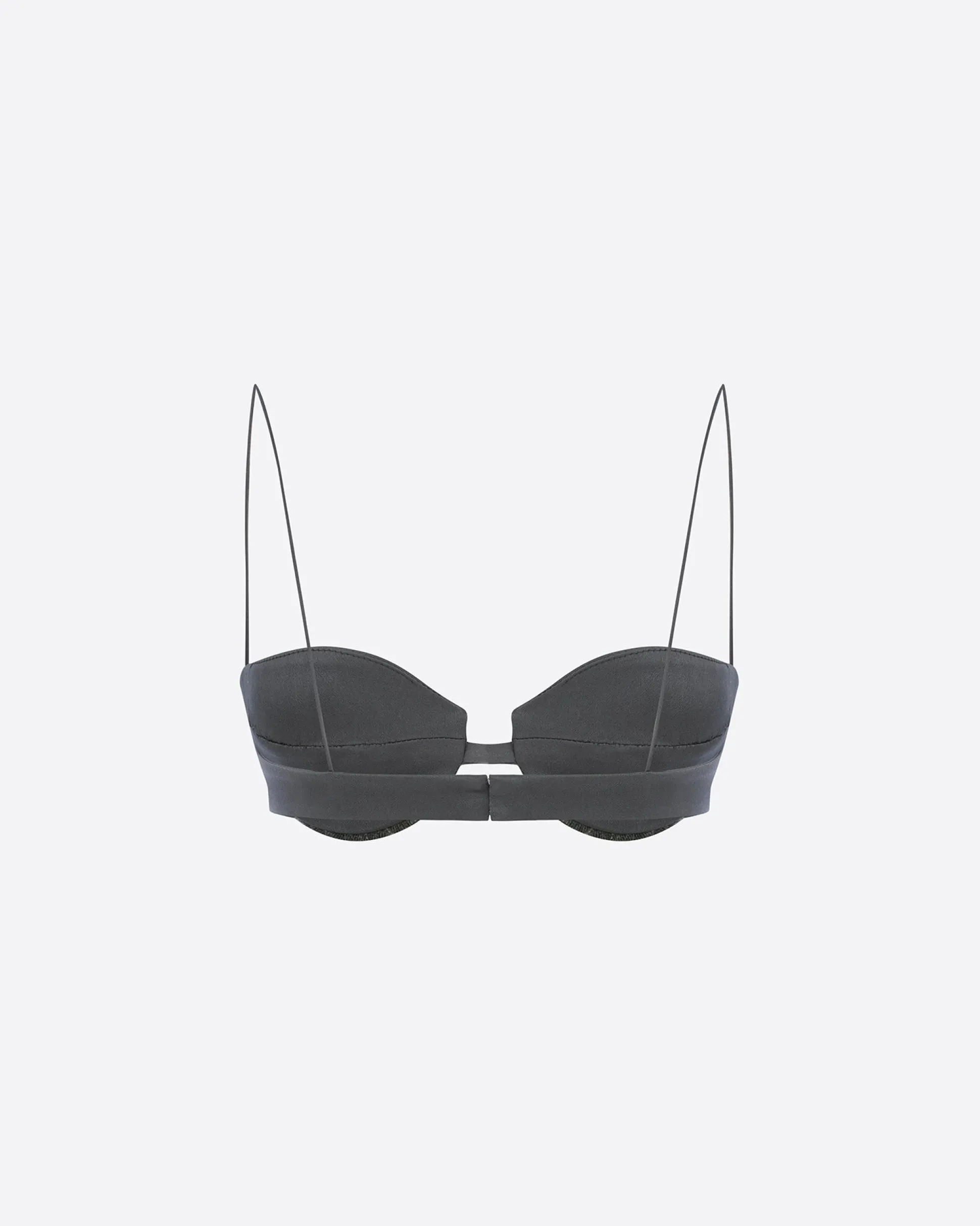Bra Top in Wool Pinstripe
