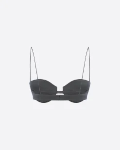 Bra Top in Wool Pinstripe