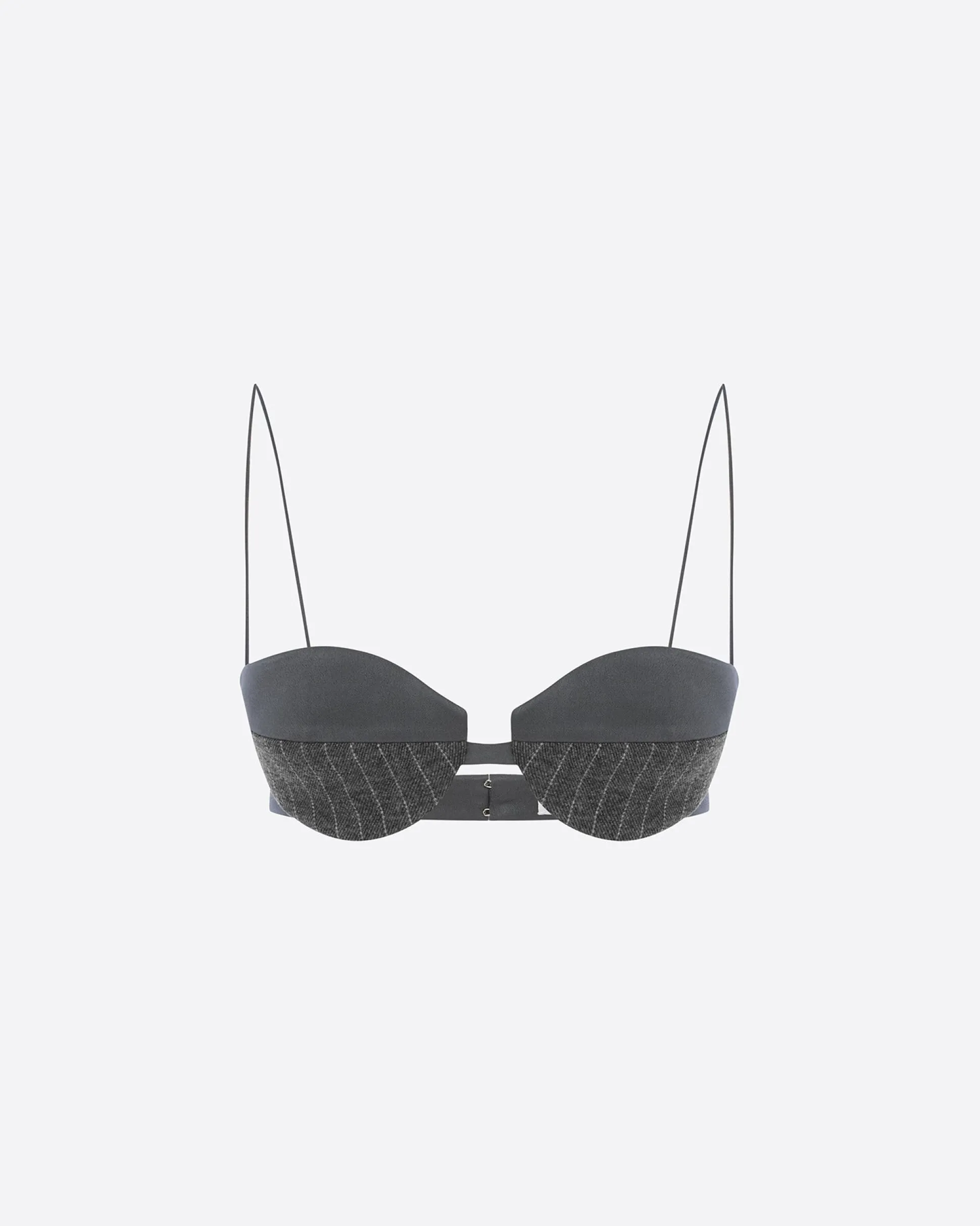 Bra Top in Wool Pinstripe