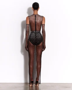 Column Skirt in Crystal Mesh