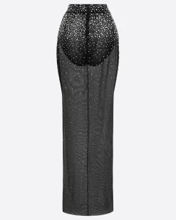 Column Skirt in Crystal Mesh