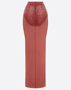 Column Skirt in Crystal Mesh