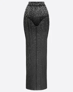 Column Skirt in Crystal Mesh