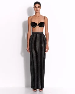 Column Skirt in Crystal Velvet