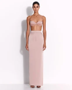 Column Skirt in Satin Crepe