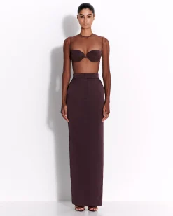 Column Skirt in Satin Crepe