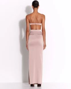 Column Skirt in Satin Crepe