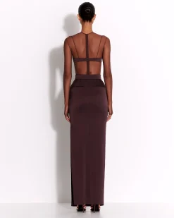 Column Skirt in Satin Crepe