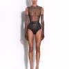 Crew Bodysuit in Crystal Mesh