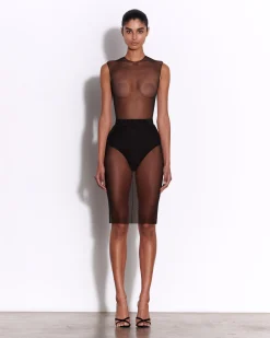 Crew Bodysuit in Fine Mesh