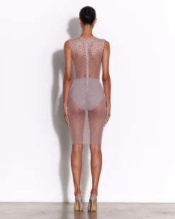 Crew Dress in Crystal Mesh