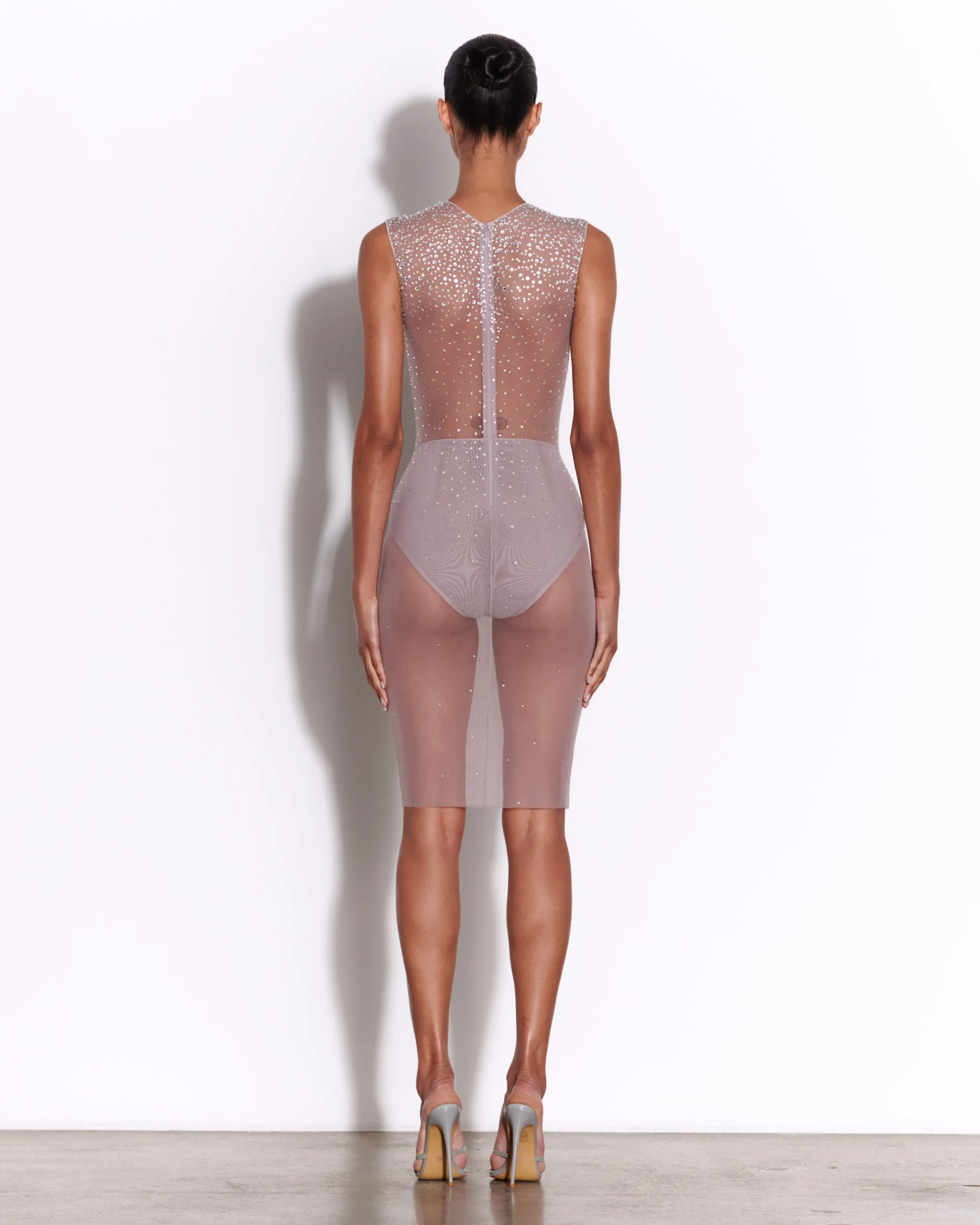 Crew Dress in Crystal Mesh
