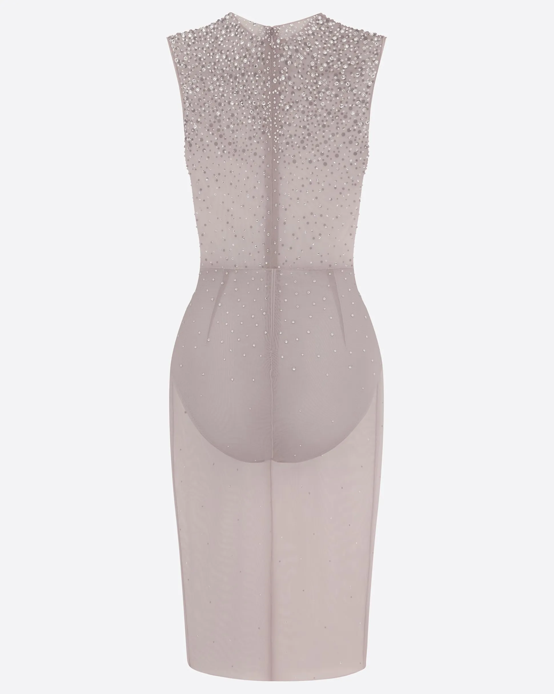 Crew Dress in Crystal Mesh