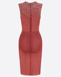 Crew Dress in Crystal Mesh