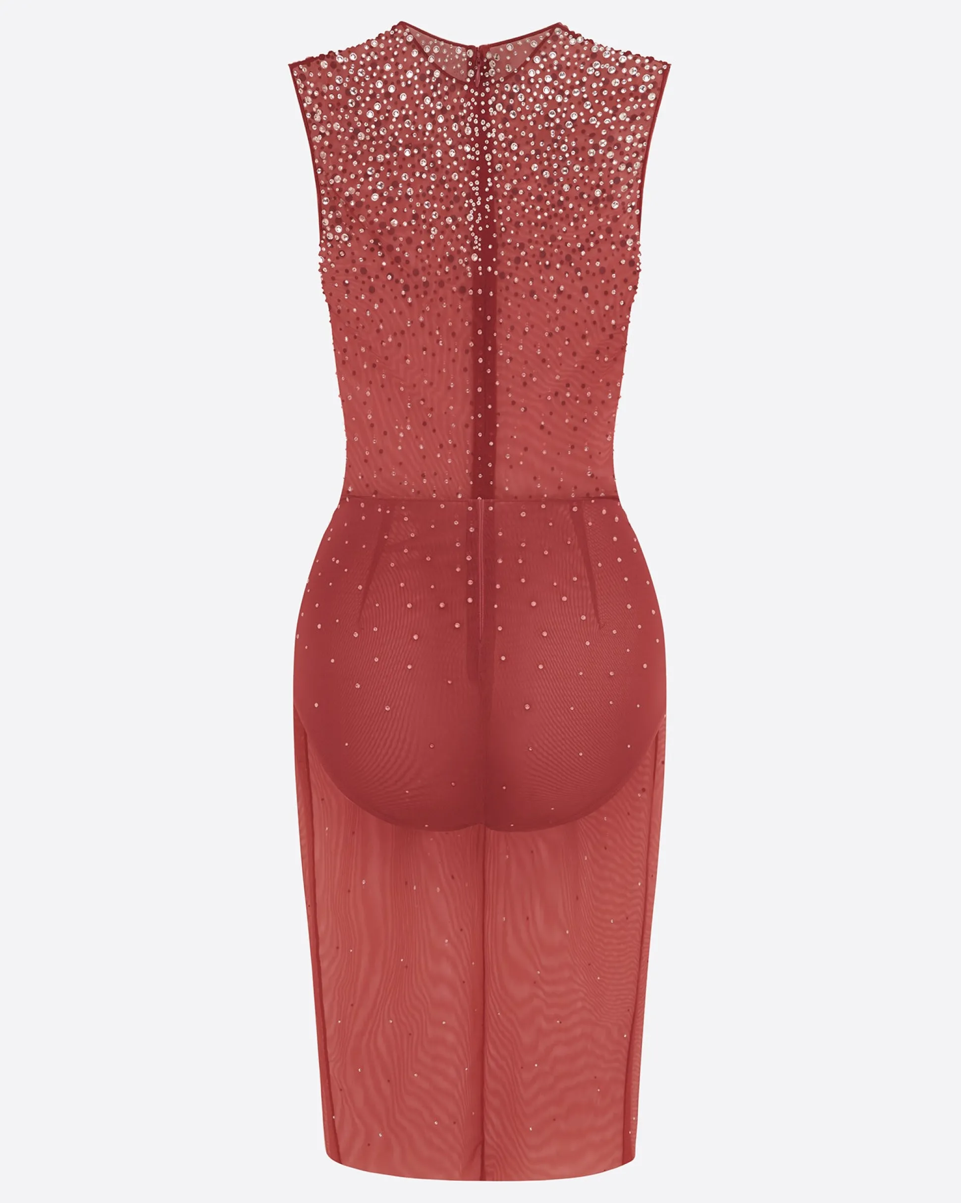 Crew Dress in Crystal Mesh