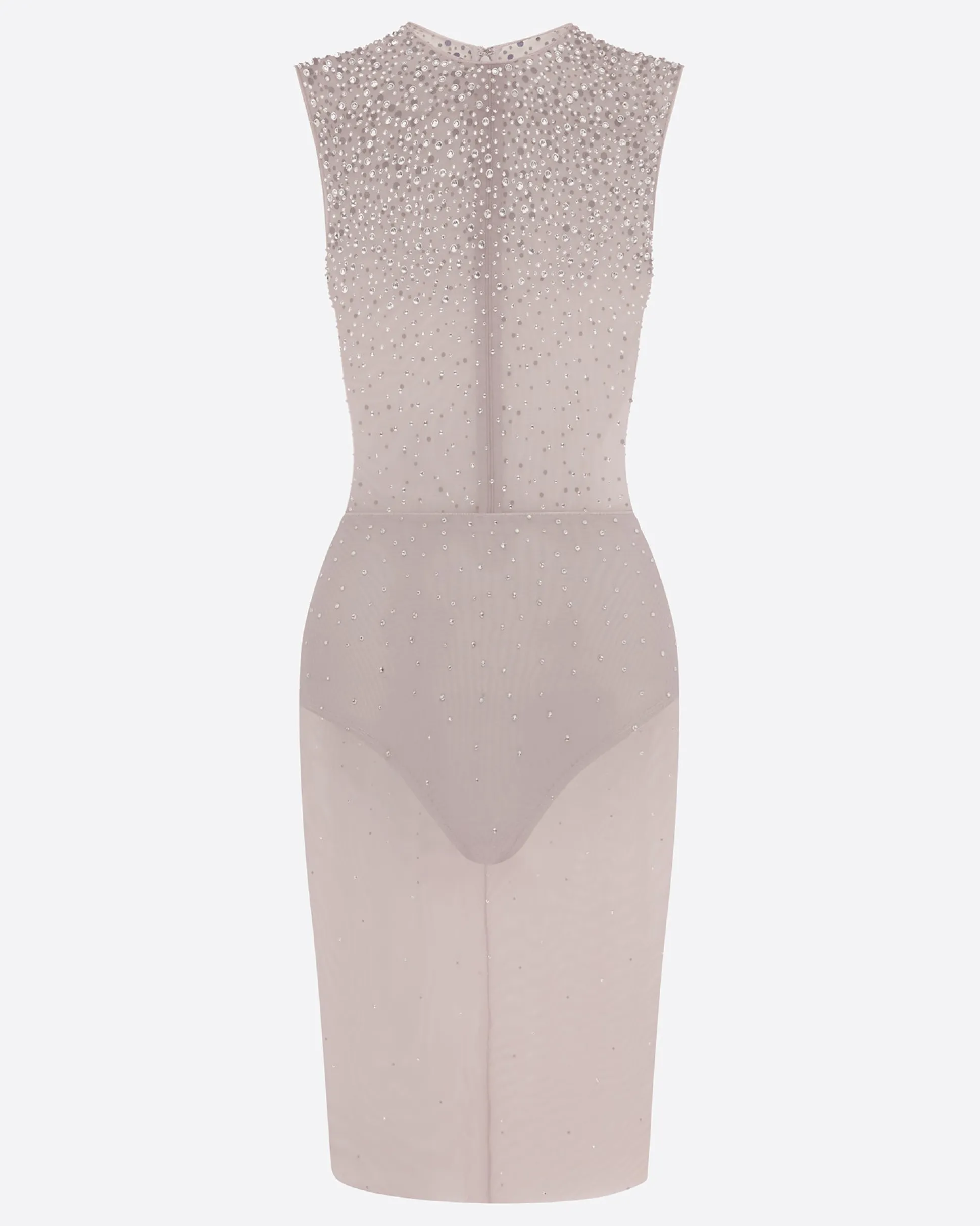Crew Dress in Crystal Mesh