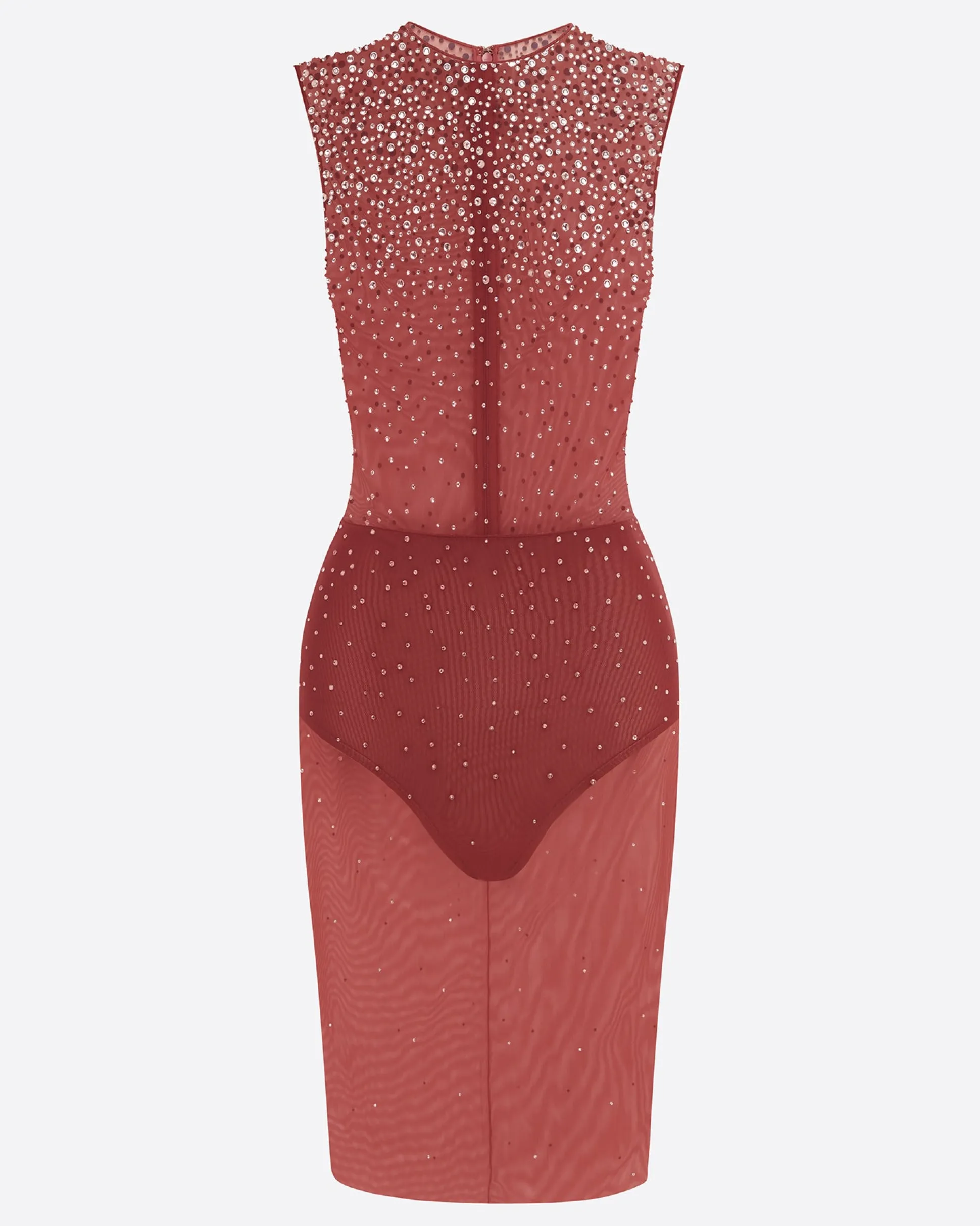 Crew Dress in Crystal Mesh