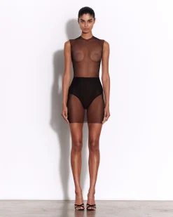 Crew Mini Dress in Fine Mesh