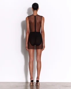 Crew Mini Dress in Fine Mesh