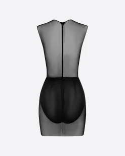 Crew Mini Dress in Fine Mesh