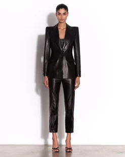 Crop Trouser in Leather