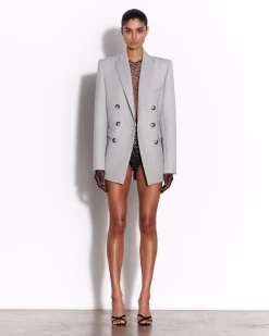 Double Breasted Oversized Blazer in Wool Suiting