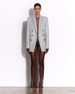 Double Breasted Oversized Blazer in Wool Suiting