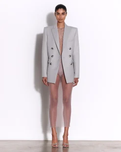 Double Breasted Oversized Blazer in Wool Suiting