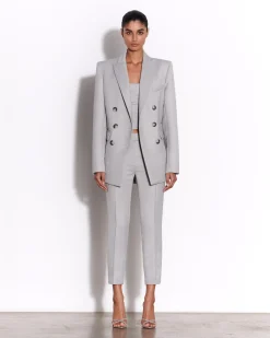 Double Breasted Oversized Blazer in Wool Suiting