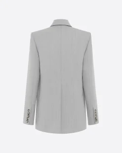 Double Breasted Oversized Blazer in Wool Suiting