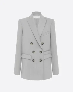 Double Breasted Oversized Blazer in Wool Suiting
