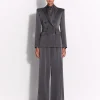 Double Pleat Trouser in Satin Crepe
