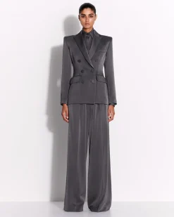 Double Pleat Trouser in Satin Crepe