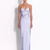 Drape Cut Out Column in Satin Crepe