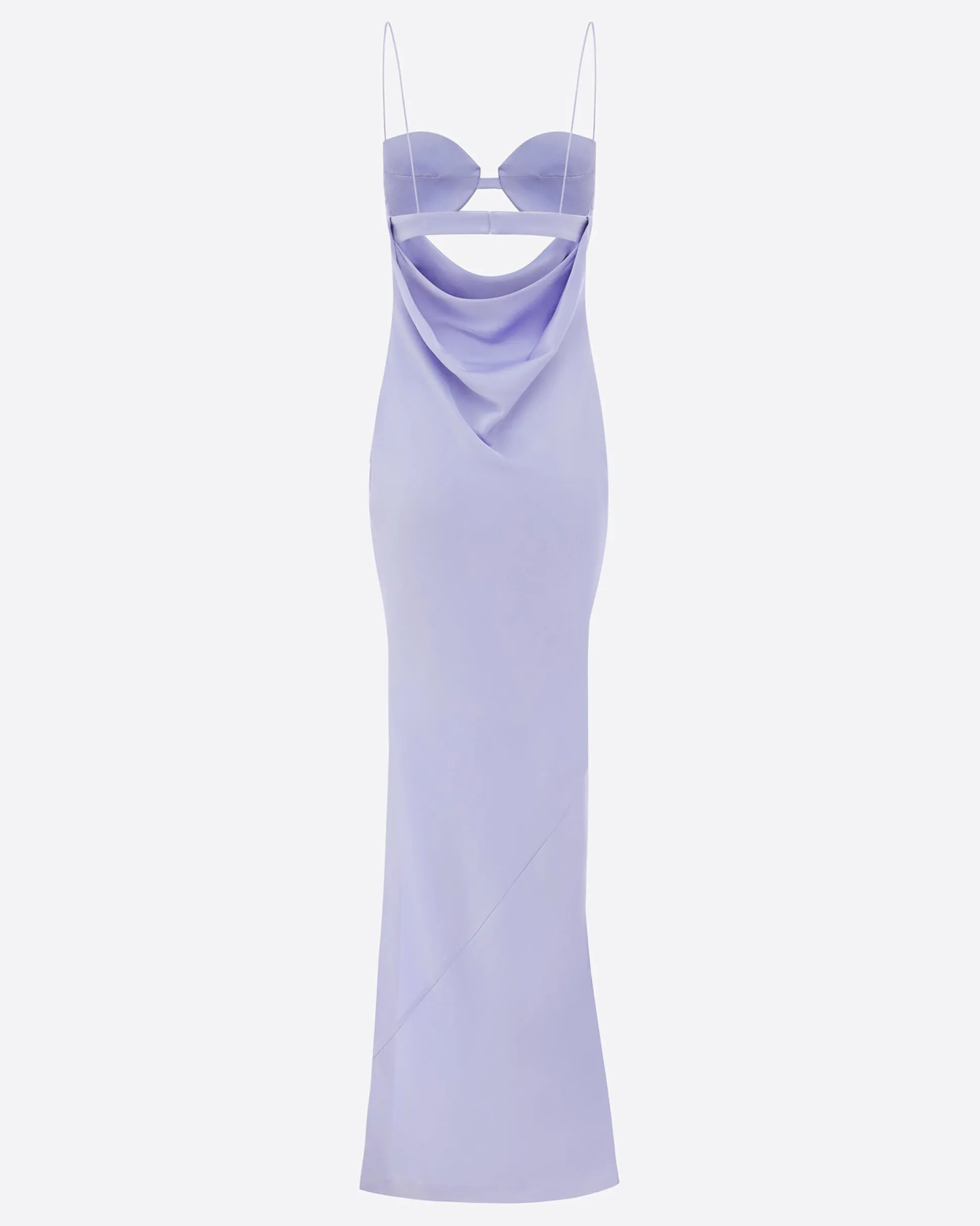 Drape Cut Out Column in Satin Crepe
