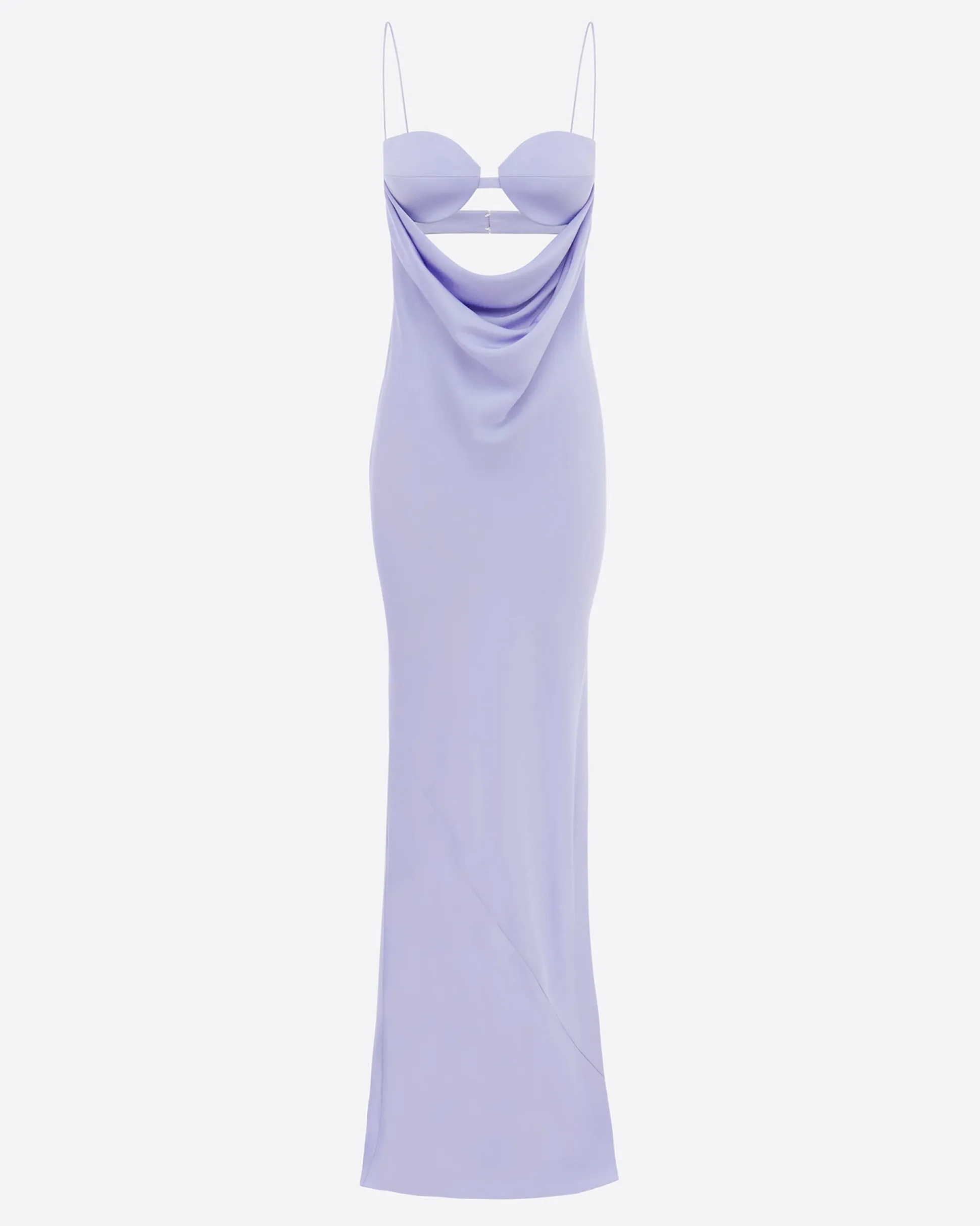 Drape Cut Out Column in Satin Crepe