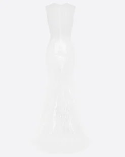 Drape Gown in Fine Mesh and Sequin