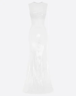 Drape Gown in Fine Mesh and Sequin