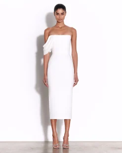 Draped Corset Dress in Crepe