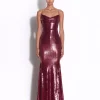 Draped Longline Corset Gown in Sequin