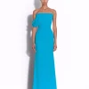 Draped Sleeve Longline Corset Gown in Crepe