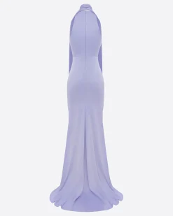 Halter Scarf Gown in Satin Crepe