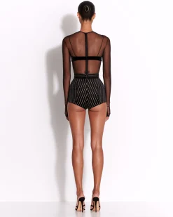 Long Sleeve Bodysuit in Fine Mesh