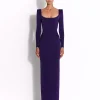 Long Sleeve Column in Satin Crepe