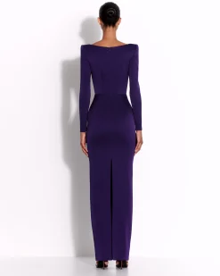 Long Sleeve Column in Satin Crepe