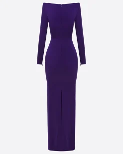 Long Sleeve Column in Satin Crepe