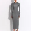 Long Sleeve Dress in Crystal Jersey