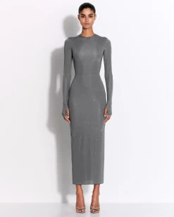 Long Sleeve Dress in Crystal Jersey
